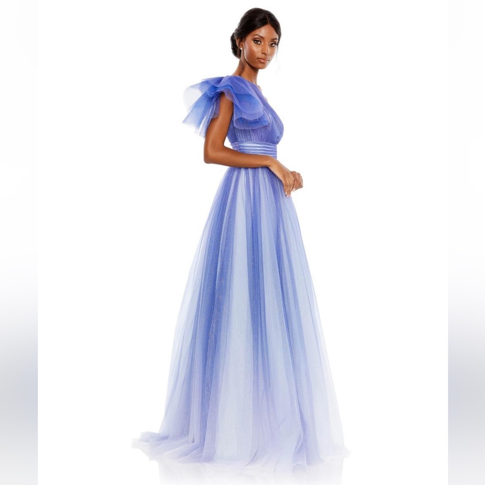 Mac Duggal 20377 One-Shoulder Tulle Evening Dress